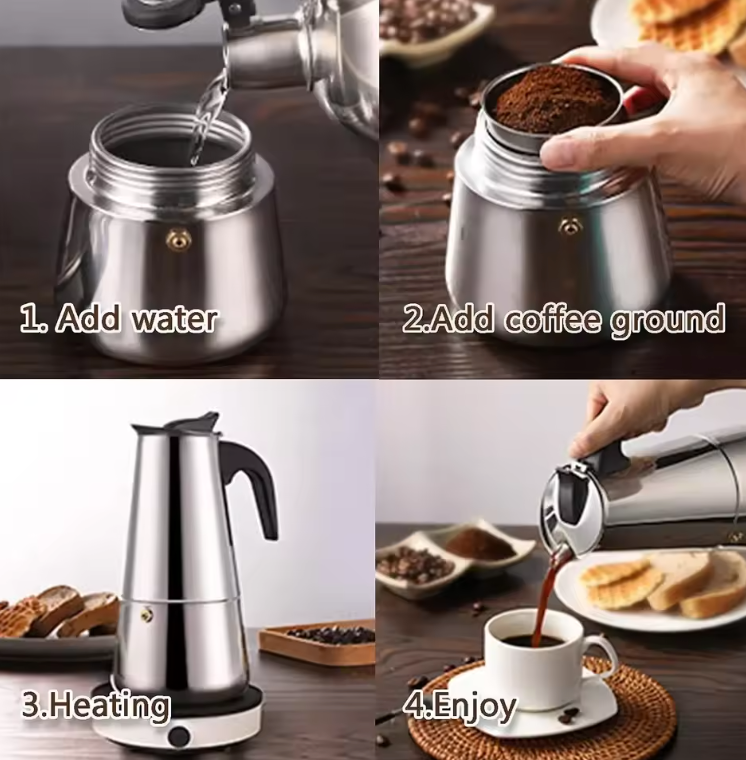 Cafetera Italiana Moka Espresso 6 Tazas